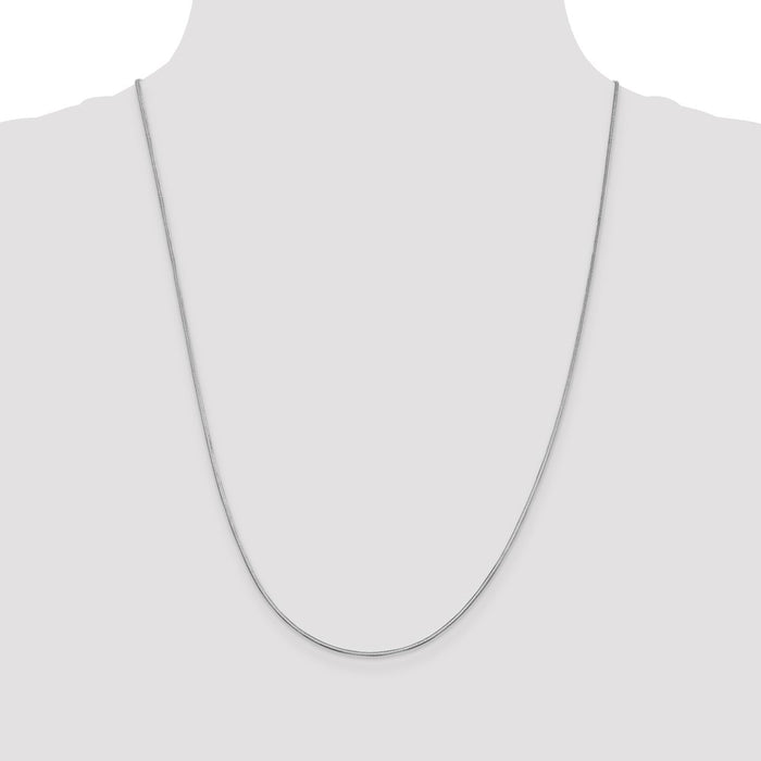 Buy Stylish 14K White Gold Octagonal Snake Chain - 24-Inch, 1mm, Luxury Design-4