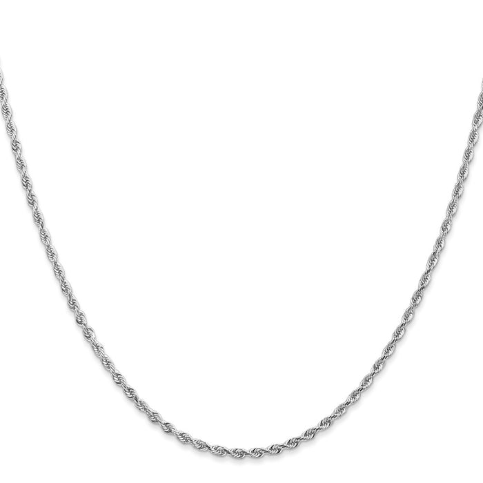 Shop Stylish 30-Inch 2mm Diamond-Cut Quadruple Rope Chain in 14K White Gold-2