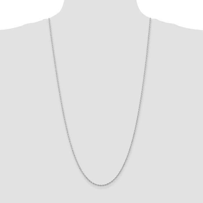 Shop Stylish 30-Inch 2mm Diamond-Cut Quadruple Rope Chain in 14K White Gold-4