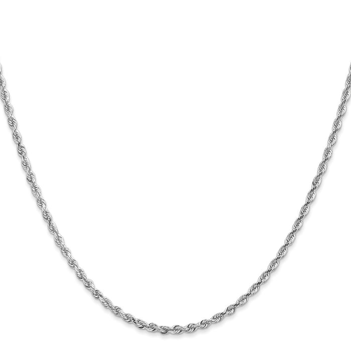 Shop Luxury 14K White Gold 22-Inch Diamond-Cut Rope Chain - 2.25mm Thickness-2