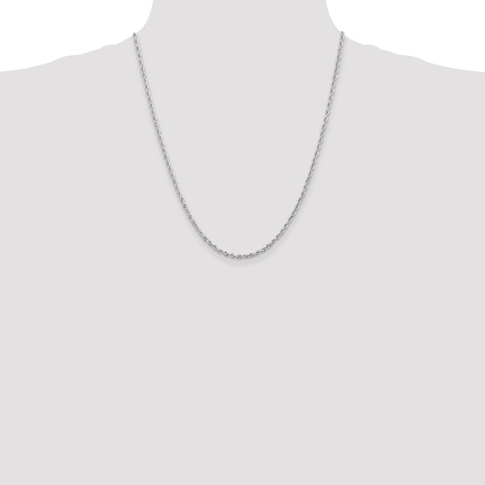 Buy Stylish 14K White Gold 22-Inch 2.75mm Diamond-Cut Rope Chain Necklace-4
