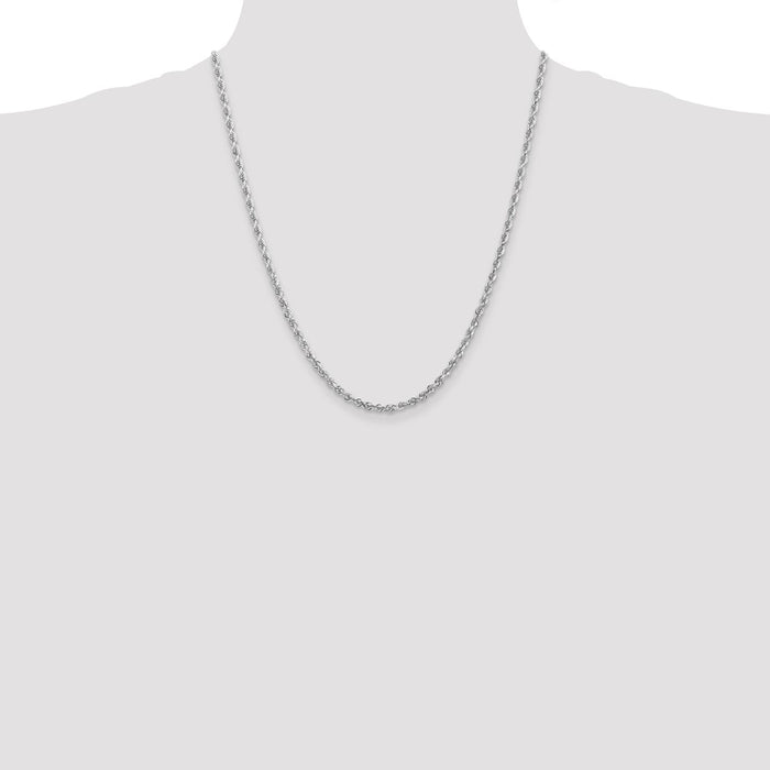 Buy Exclusive 14K White Gold 22-Inch Diamond-Cut Rope Chain - Stylish Value!-4