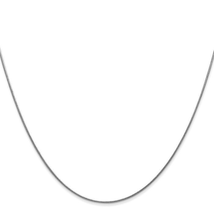 Buy 14K White Gold 24-Inch 0.8mm Round Snake Chain - Stylish & Affordable!-2