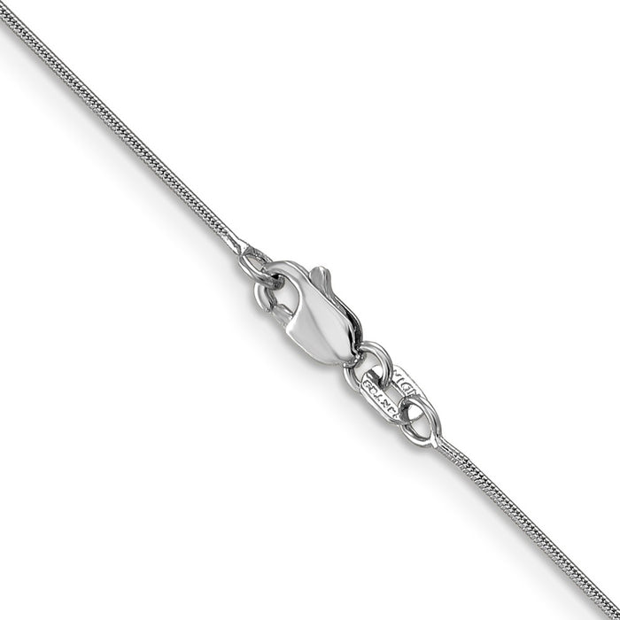 Shop Stylish 14K White Gold 16-Inch .8mm Round Snake Chain - Luxury Jewelry!-3