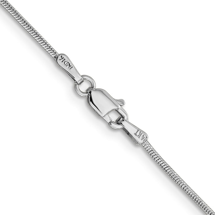 Shop 14K White Gold 16-Inch 1.1mm Round Snake Chain - Stylish & Durable!-3