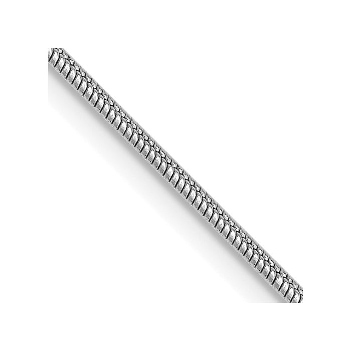 Exclusive 14K White Gold 24-Inch 1.1mm Round Snake Chain - Stylish Value!-1