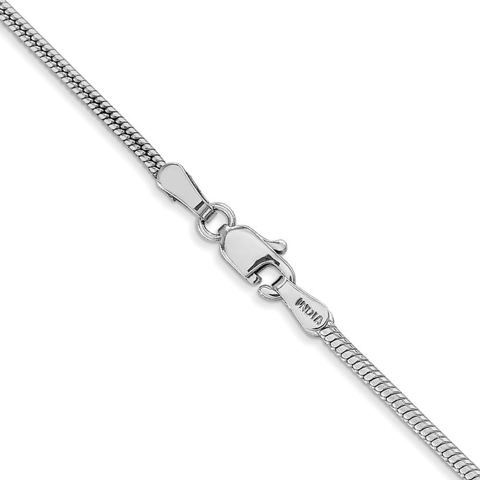 Buy Stylish 14K White Gold 16-Inch 1.6mm Round Snake Chain - Luxury Value!-3
