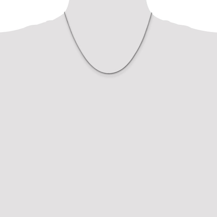Buy 14K White Gold 18-Inch 1.6mm Round Snake Chain - Stylish & Durable!-4