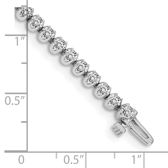 Designer 14K White Gold Diamond Tennis Bracelet - Stylish & Affordable Elegance-4