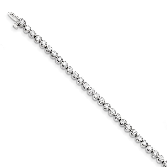 Shop Stylish 14k White Gold AAA Diamond Tennis Bracelet - 7.5", 5.5g Value-3