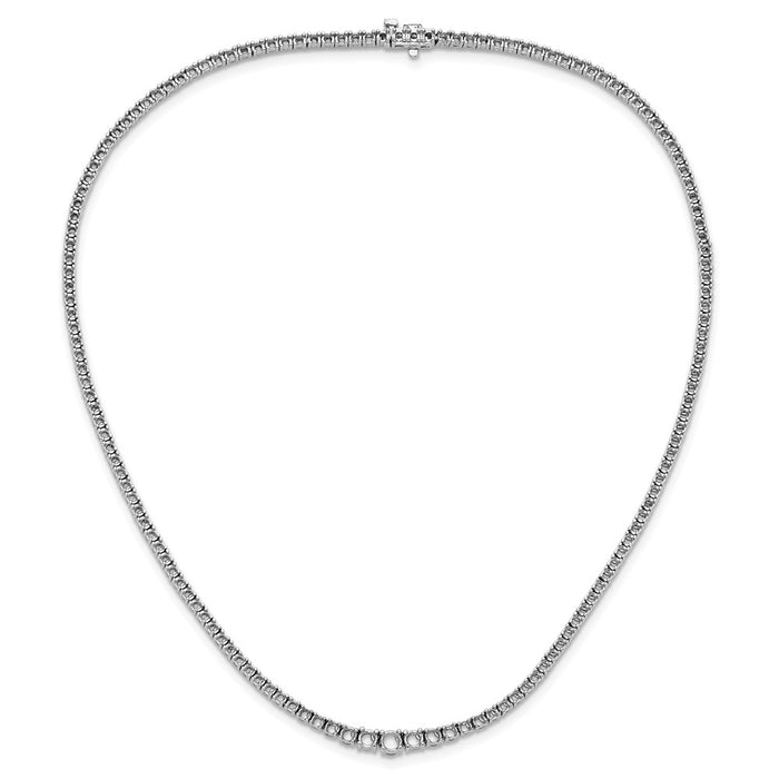 Shop 14K White Gold Diamond Necklace Setting, Stylish Graduating Stones-3
