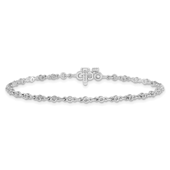 High-Quality 14K White Gold 2mm Round Diamond Bracelet Setting - Stylish Value!-3