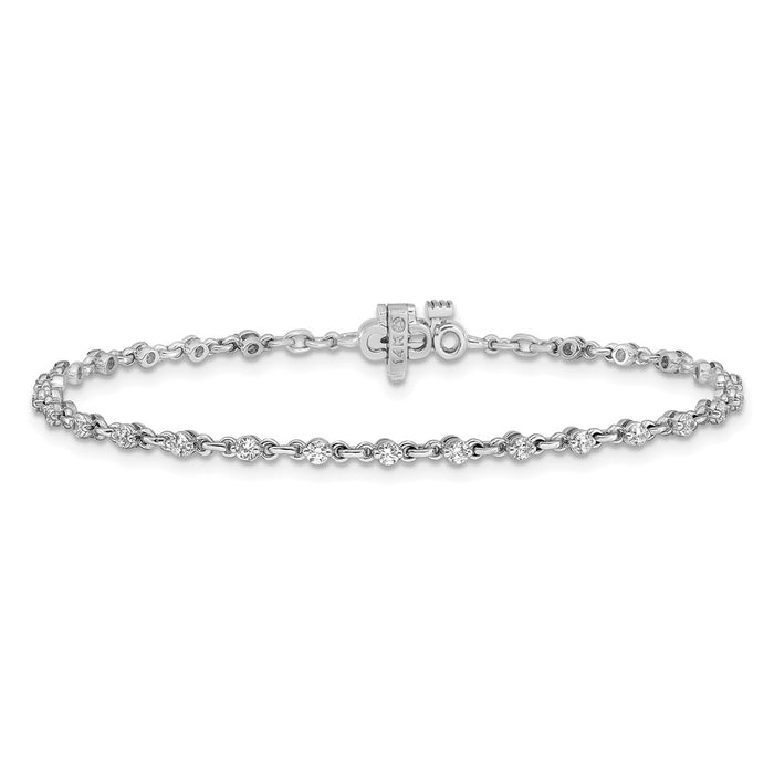 Shop Stylish 14K White Gold 2mm Round Diamond Tennis Bracelet - Luxury Value!-3