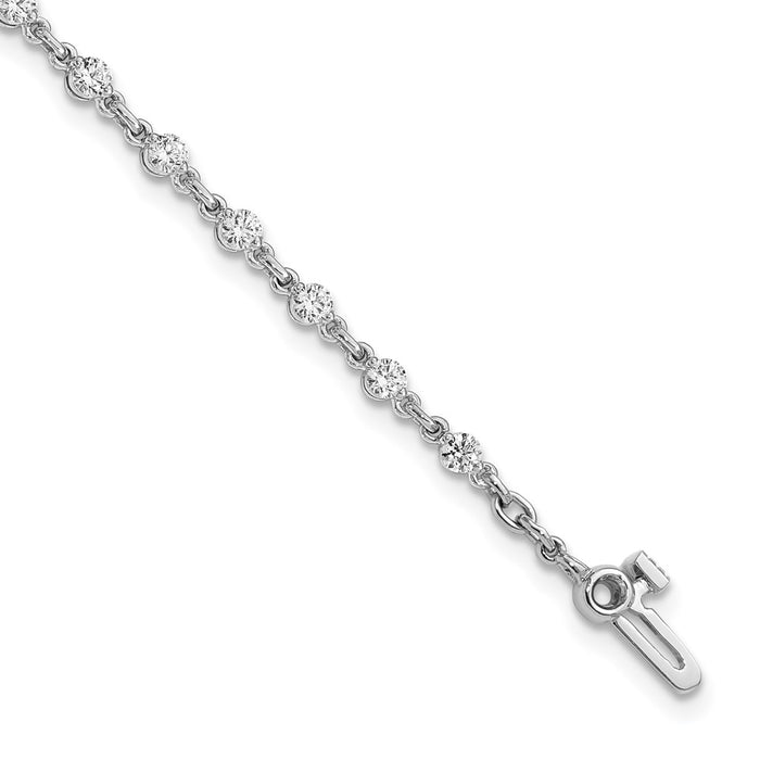 Exclusive 14K White Gold 2.5mm Round Diamond Tennis Bracelet - Stylish Luxury-1