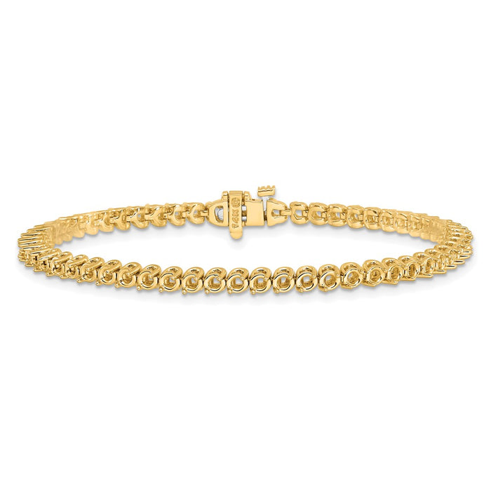 Exclusive 14K Gold 2.4mm Round Diamond Bracelet Setting - Stylish 2-Prong Design-3