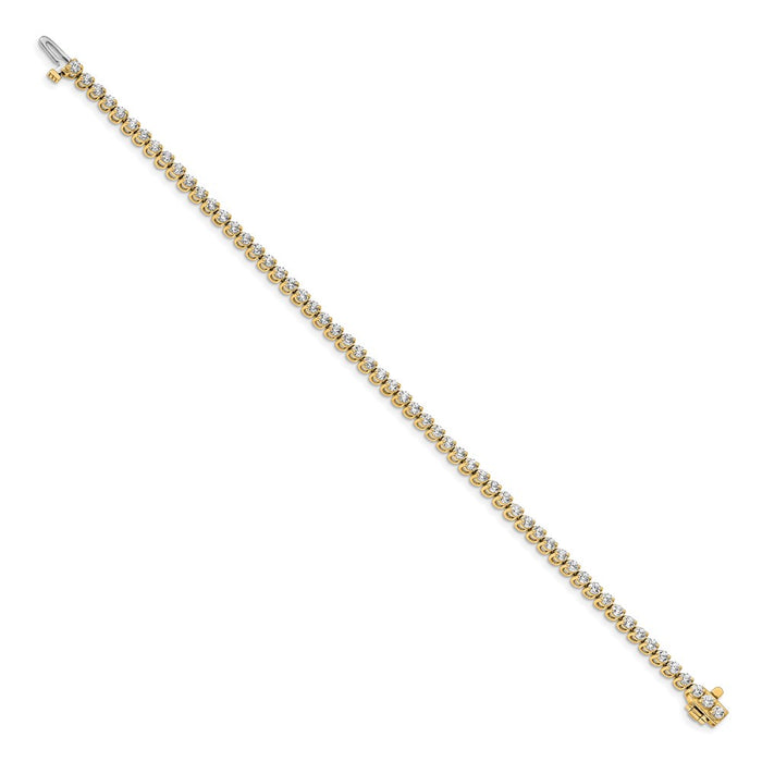 Buy Stylish 14K Gold 2.3mm Round Diamond Bracelet - Luxury 2-Prong Setting-2