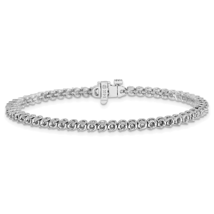 Shop Exclusive 14K White Gold 2.4mm Round Diamond Bracelet Setting-3