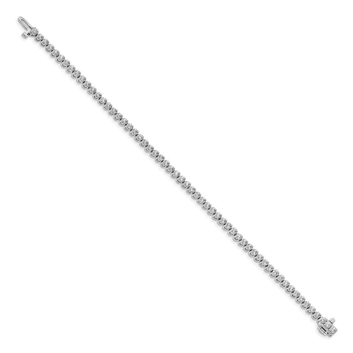 Exclusive 14K White Gold 2.3mm Round VS Diamond Bracelet - Stylish Luxury-2