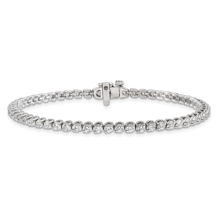 Shop Stylish 14K White Gold 2.3mm Round AA Diamond Bracelet - Luxury Value-3