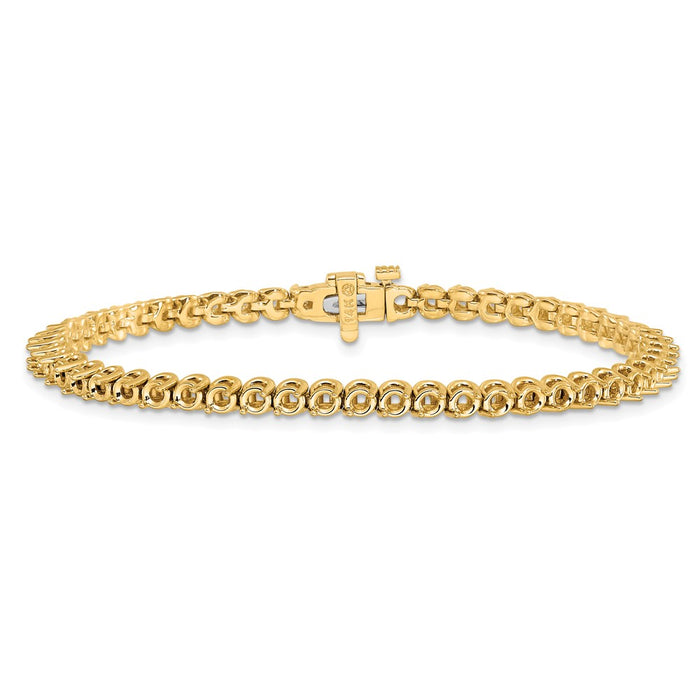 Exclusive 14K Gold 2.7mm Round Diamond Bracelet Setting - Stylish & Affordable-3