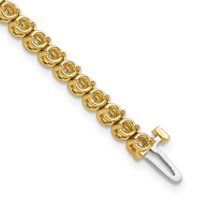 Exclusive 14K Gold 2.7mm Round Diamond Bracelet Setting - Stylish & Affordable-1