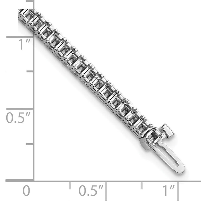 Shop Exclusive 14K White Gold 2mm Princess Cut 4ct Diamond Tennis Bracelet-4