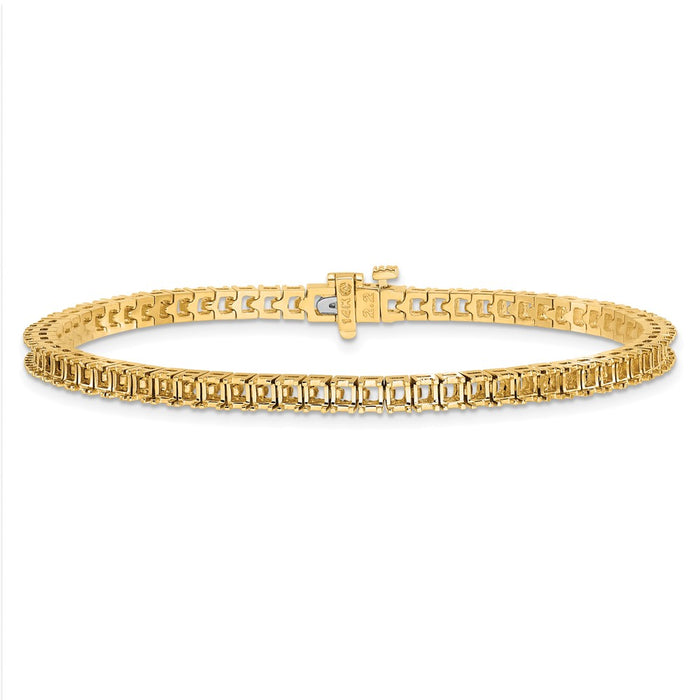 Buy Exclusive 14K Gold 2.25mm Princess Cut Tennis Bracelet - 5ct Diamonds, Affordable Price-3