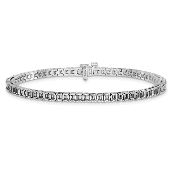 Buy Stylish 14K White Gold 2.25mm Tennis Bracelet Setting with 5ct Diamonds-3
