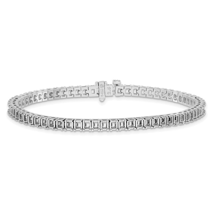 Exclusive 14K White Gold 2.5mm Diamond Tennis Bracelet - 6.6ct Luxury Value-3