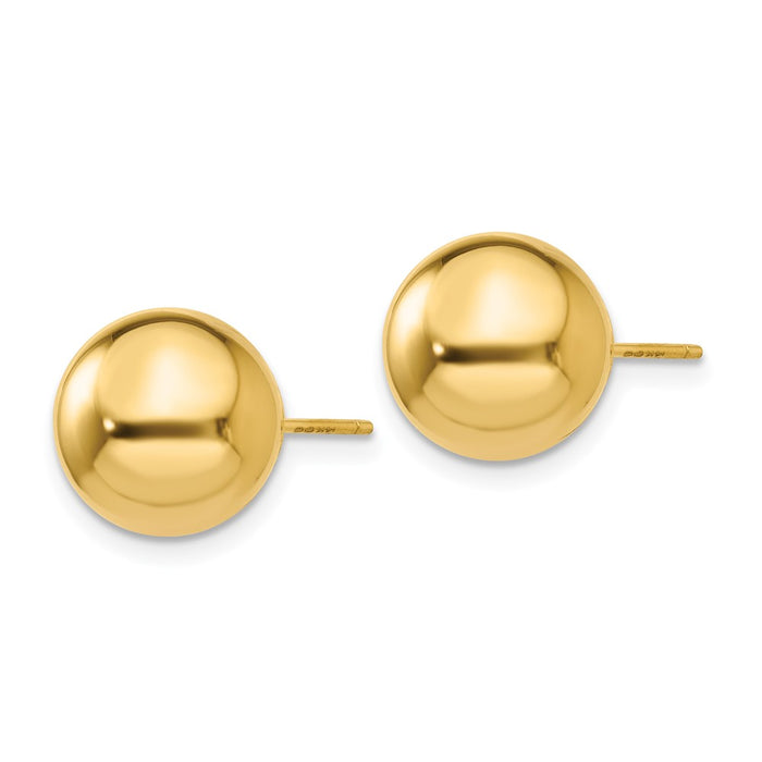 Shop Stylish 14K Gold Polished 10mm Ball Stud Earrings - Luxury at Great Value-2