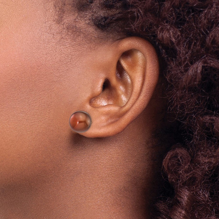 Shop Exclusive 14K Gold 11-12mm Brown Pearl Stud Earrings - Stylish Luxury!-3