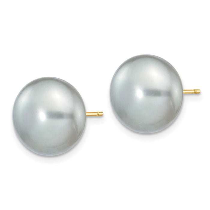 Buy Stylish 14K Gold Freshwater Pearl Stud Earrings - 11-12mm, Luxury Value-2