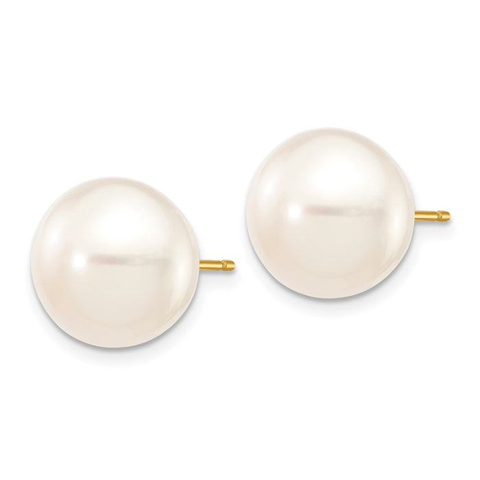 Shop Exclusive 14K White Gold Freshwater Pearl Button Stud Earrings - 11-12mm Luxury-2