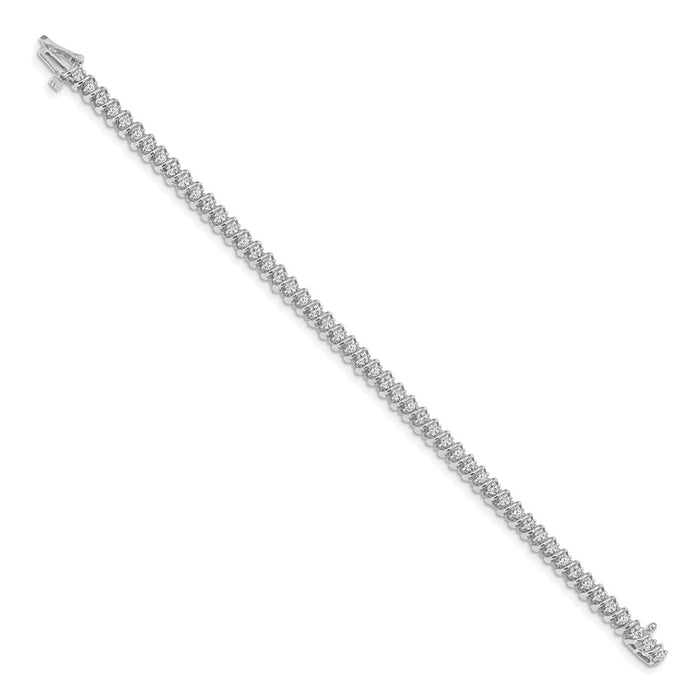 Shop Stylish 14K White Gold Diamond Tennis Bracelet, 7.5" | Luxury Value-2