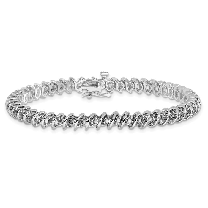 High-Quality 14K White Gold 2.1 Carat Round Diamond Tennis Bracelet - Stylish Value-3