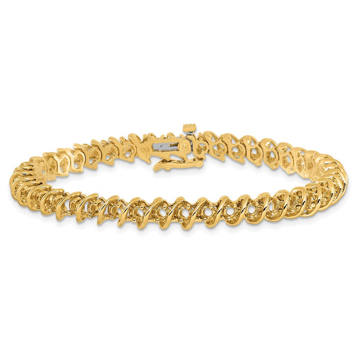 Shop Exclusive 14K Gold 2.4mm Diamond Tennis Bracelet - Stylish Luxury Value!-3
