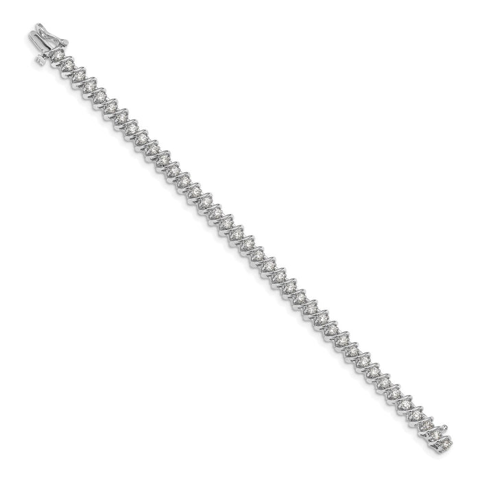 High-Quality 14K White Gold AAA Diamond Tennis Bracelet - Stylish Elegance-2
