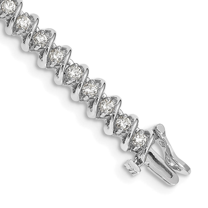 High-Quality 14K White Gold AAA Diamond Tennis Bracelet - Stylish Elegance-1