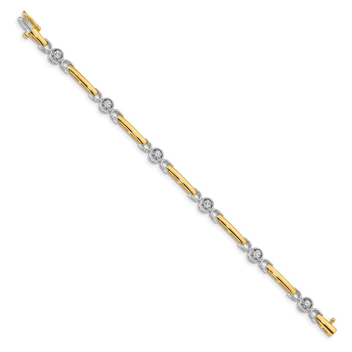 Shop Stylish 14k Two-Tone AA Diamond Tennis Bracelet - Elegant & Affordable!-2