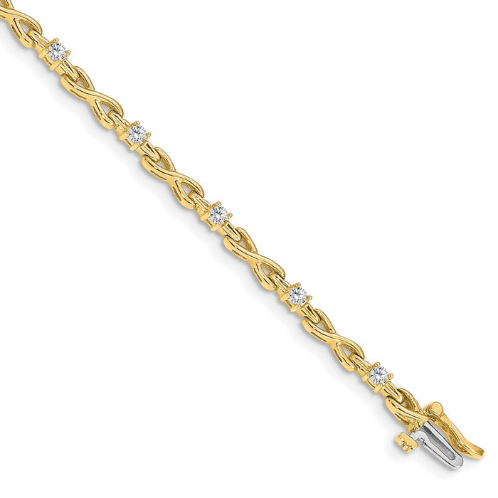 Buy 14K Gold AAA Diamond Tennis Bracelet - Stylish Luxury, 7.5" Length-1