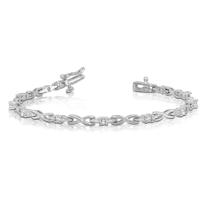 Exclusive 14K White Gold AAA Diamond Tennis Bracelet - Stylish Luxury at a Discounted Price-3