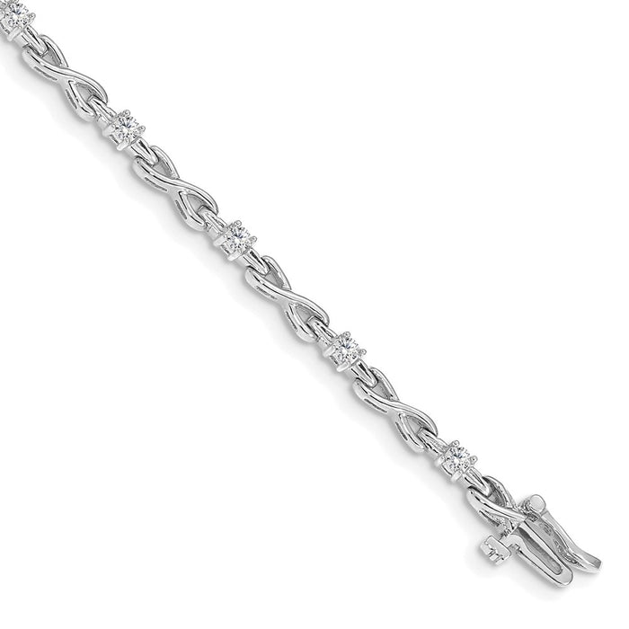 Exclusive 14K White Gold AA Quality Diamond Tennis Bracelet - Stylish Elegance-1