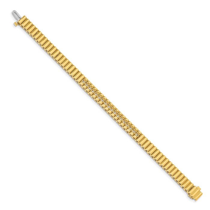 Shop Exclusive 14K Gold 2.4mm Diamond Link Bracelet - Luxury & Style Await!-2