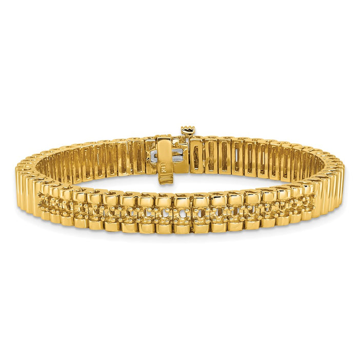 Shop Exclusive 14K Gold 2.4mm Diamond Link Bracelet - Luxury & Style Await!-3