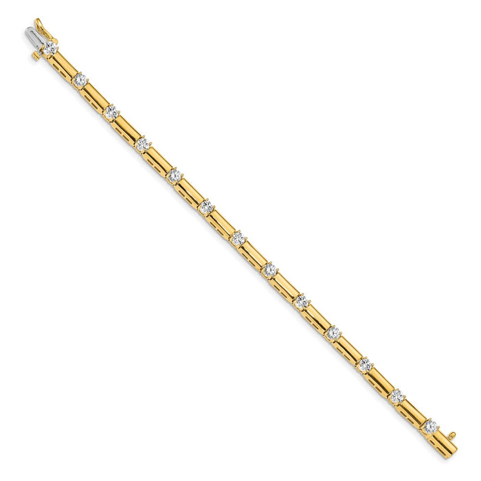 Buy Stylish 14K Gold Diamond Bar Link Tennis Bracelet - 3.8mm, Luxury Setting-2