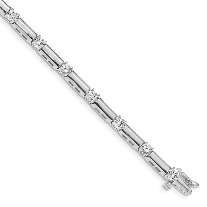 Buy Stylish 14K White Gold 3.8mm Bar Link Tennis Bracelet Setting-1