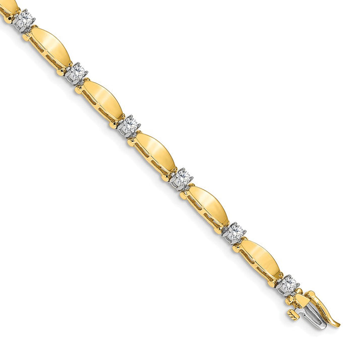 Exclusive 14K Two-Tone AAA Diamond Tennis Bracelet for Women - Stylish Luxury-1