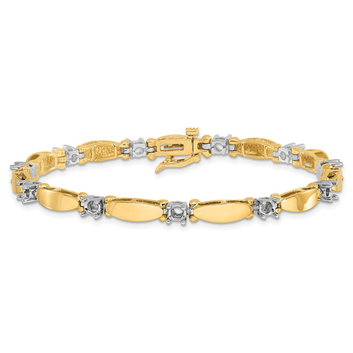 Buy Stylish 14K Two-Tone 3.5mm Bar Link Tennis Bracelet - Luxury Design-3