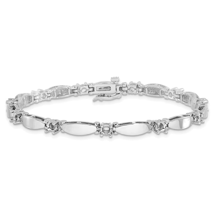 Buy Stylish 14K White Gold 3.5mm Bar Link Tennis Bracelet - Luxury Value-3