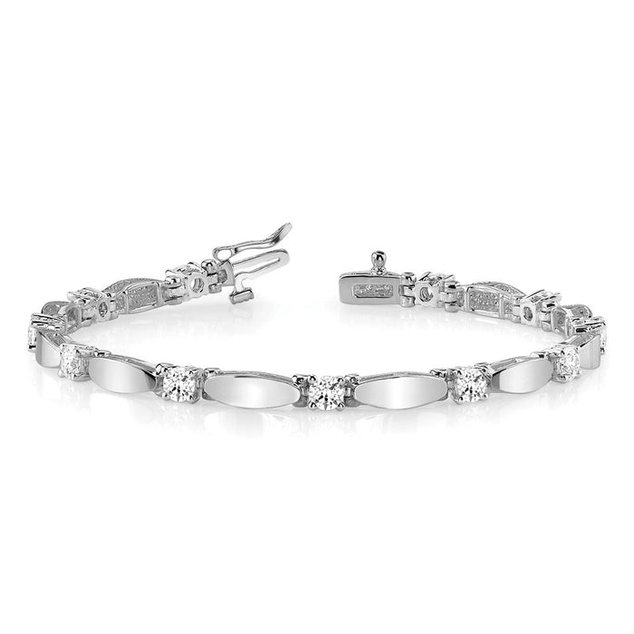 Exclusive 14K White Gold Diamond Tennis Bracelet - Stylish 7" Elegance-3